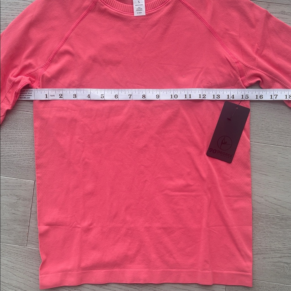 90 Degree by Reflex Seamless Zaia Long Sleeve Shirt Coral Small New NWT - Picture 4 of 6